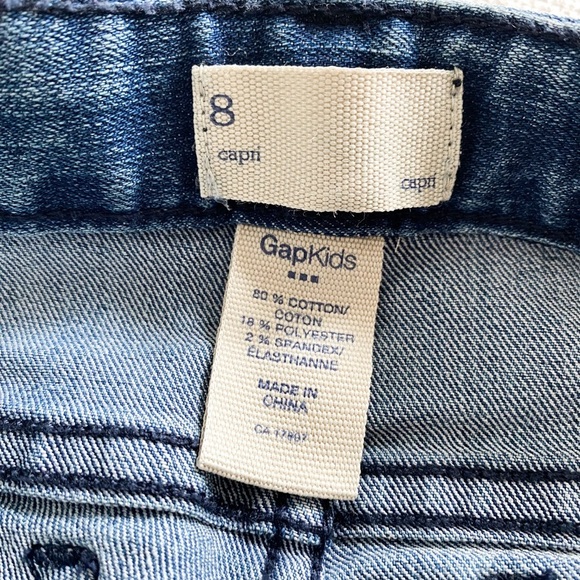 BNWT Gap Kids Capri Jean Pants, Dark Wash - Size 8 - Picture 7 of 8